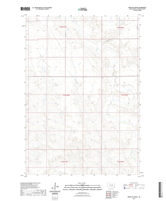 North of Shelby South Dakota US Topo Map Image