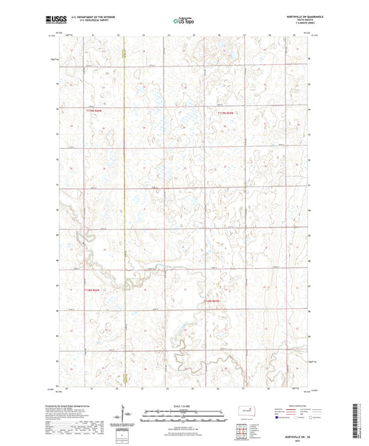 Northville SW South Dakota US Topo Map Image