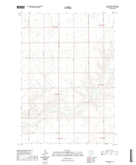 Okobojo NE South Dakota US Topo Map Image