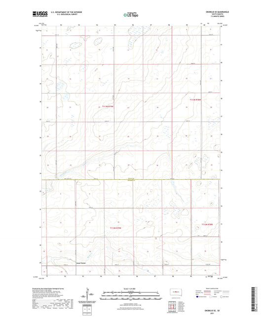 Okobojo SE South Dakota US Topo Map Image