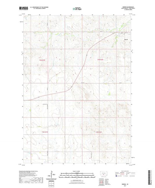 Okreek South Dakota US Topo Map Image