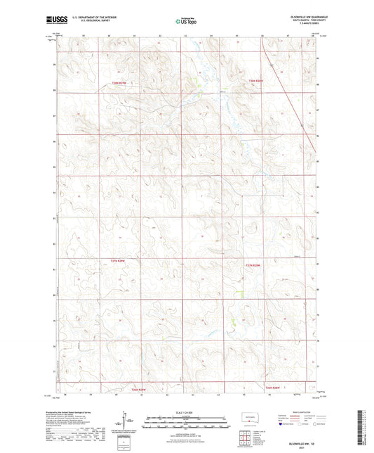 Olsonville NW South Dakota US Topo Map Image