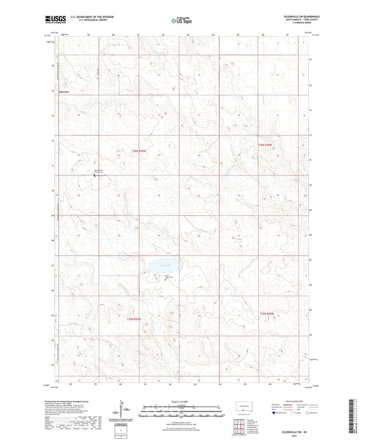Olsonville SW South Dakota US Topo Map Image