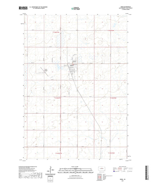Onida South Dakota US Topo Map Image