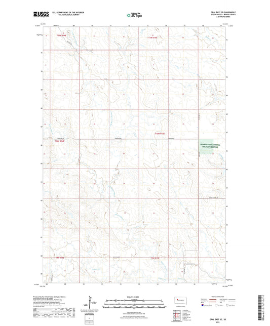 Opal East SE South Dakota US Topo Map Image