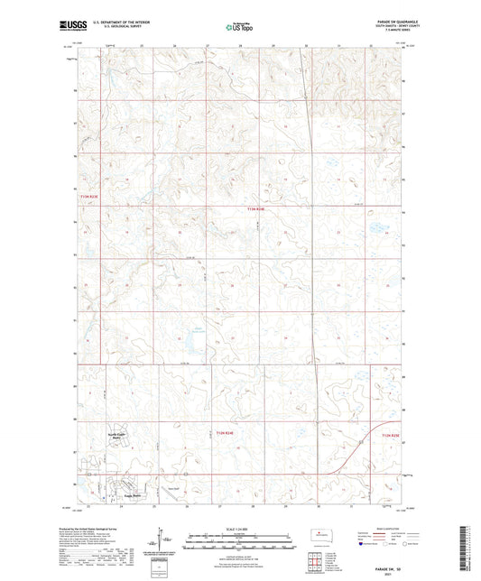 Parade SW South Dakota US Topo Map Image
