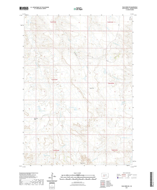 Pass Creek NE South Dakota US Topo Map Image