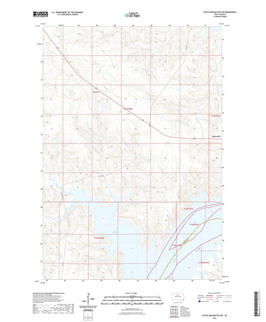 Patch Skin Buttes SW South Dakota US Topo Map Image