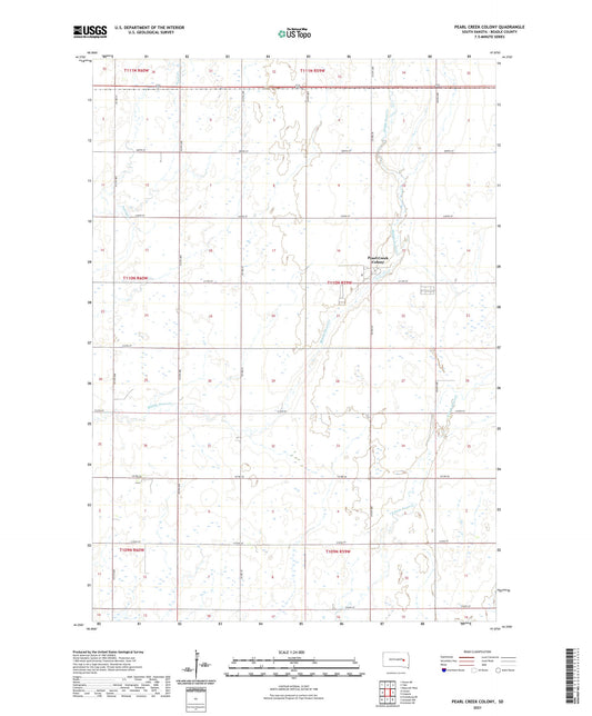 Pearl Creek Colony South Dakota US Topo Map Image