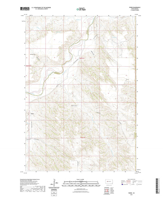 Pedro South Dakota US Topo Map Image
