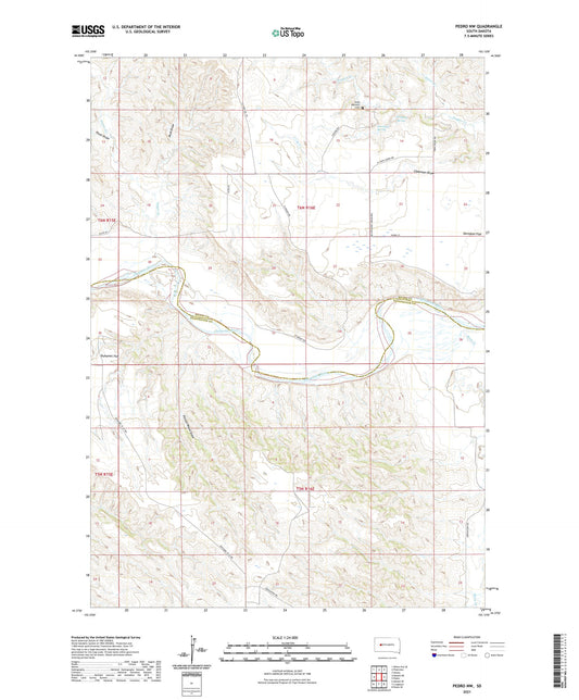 Pedro NW South Dakota US Topo Map Image
