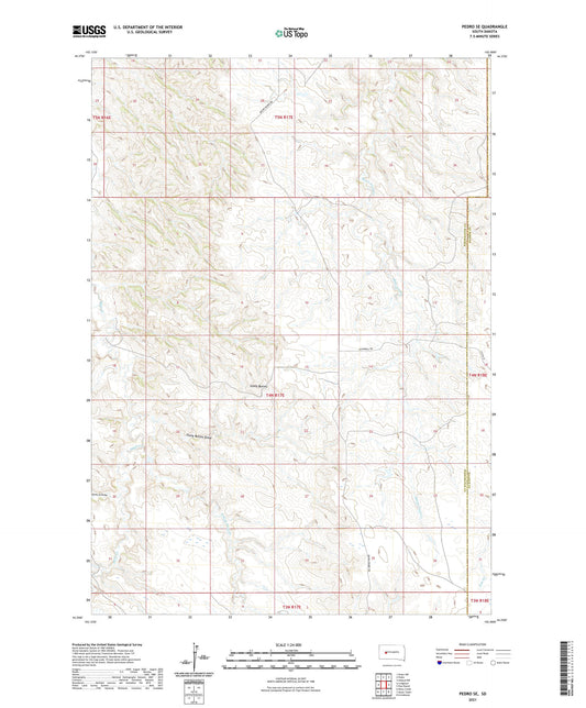 Pedro SE South Dakota US Topo Map Image