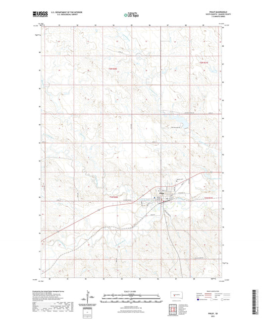 Philip South Dakota US Topo Map Image