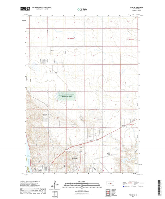 Pierre NE South Dakota US Topo Map Image