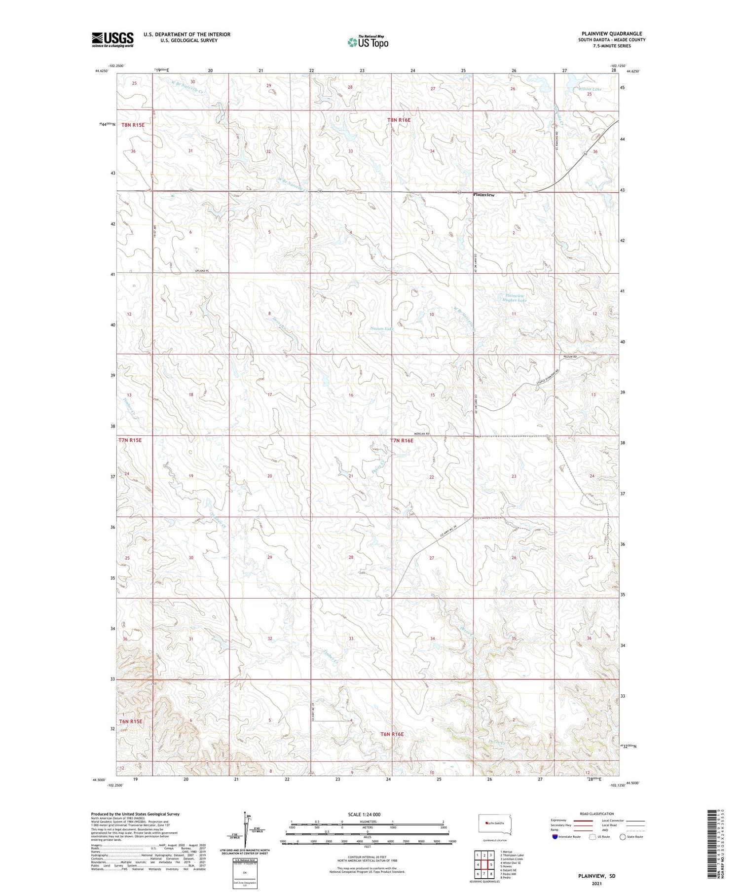 Plainview South Dakota US Topo Map Image