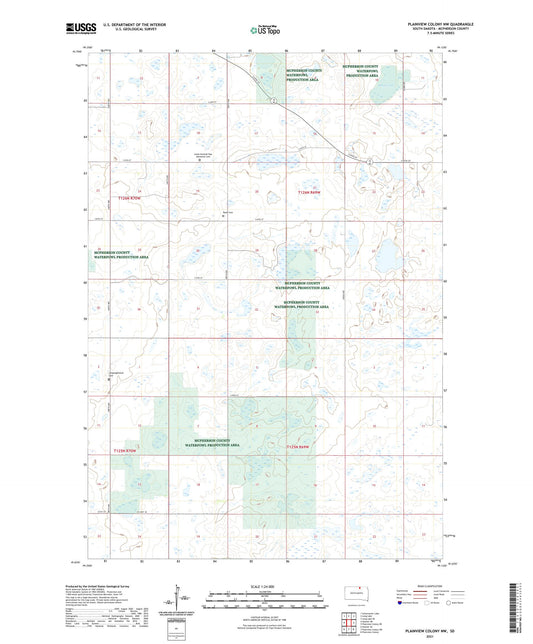 Plainview Colony NW South Dakota US Topo Map Image