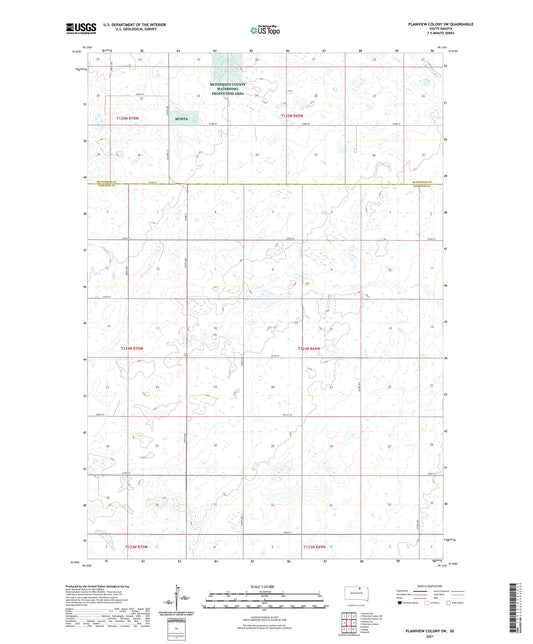Plainview Colony SW South Dakota US Topo Map Image