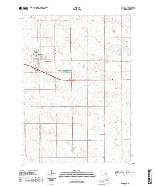 Plankinton South Dakota US Topo Map Image