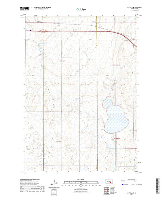 Platte Lake South Dakota US Topo Map Image
