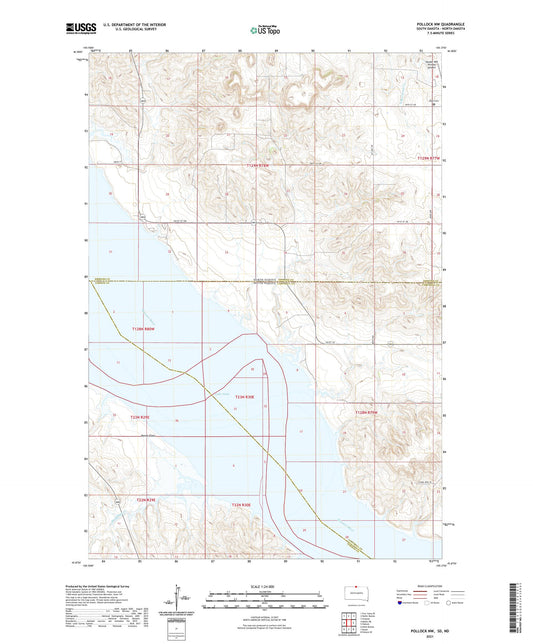 Pollock NW South Dakota US Topo Map Image