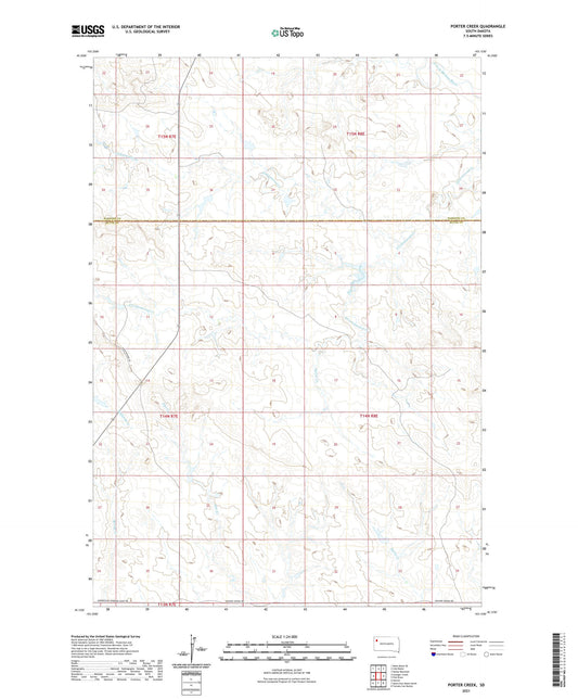 Porter Creek South Dakota US Topo Map Image