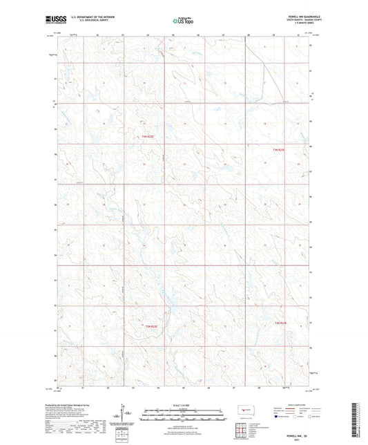 Powell NW South Dakota US Topo Map Image