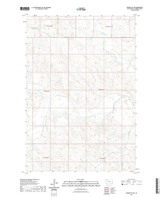 Prairie City NE South Dakota US Topo Map Image