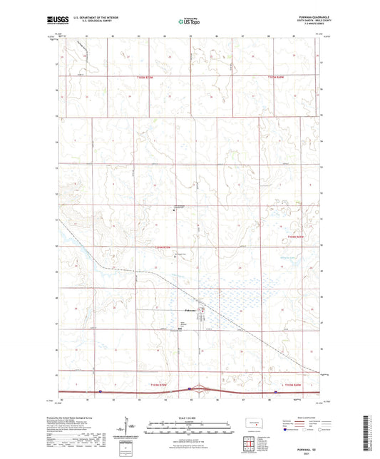 Pukwana South Dakota US Topo Map Image