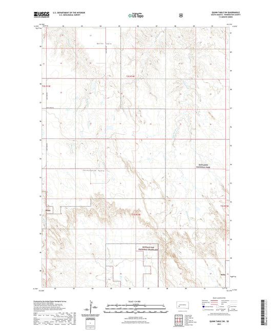 Quinn Table SW South Dakota US Topo Map Image