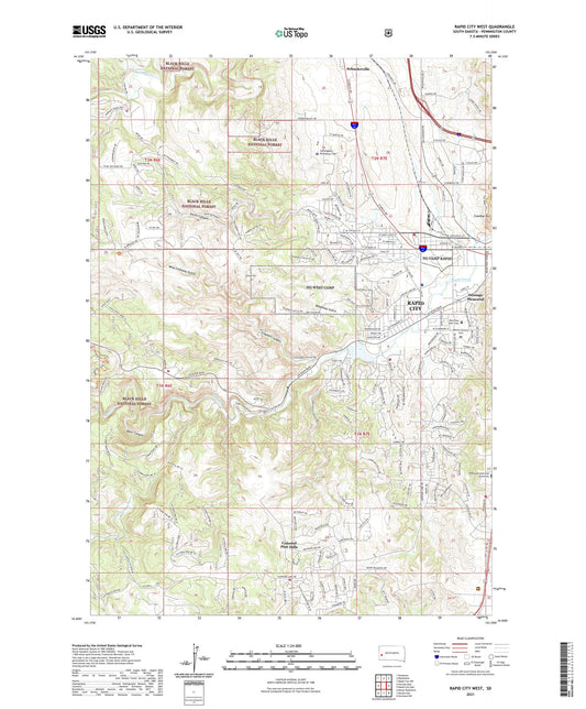 Rapid City West South Dakota US Topo Map Image