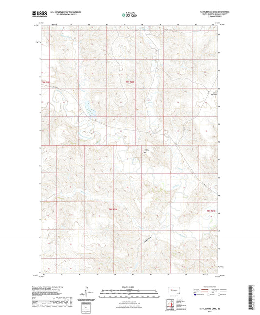 Rattlesnake Lake South Dakota US Topo Map Image