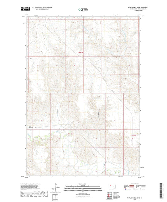 Rattlesnake Lake NE South Dakota US Topo Map Image