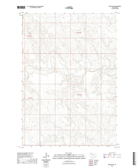 Red Elm NW South Dakota US Topo Map Image