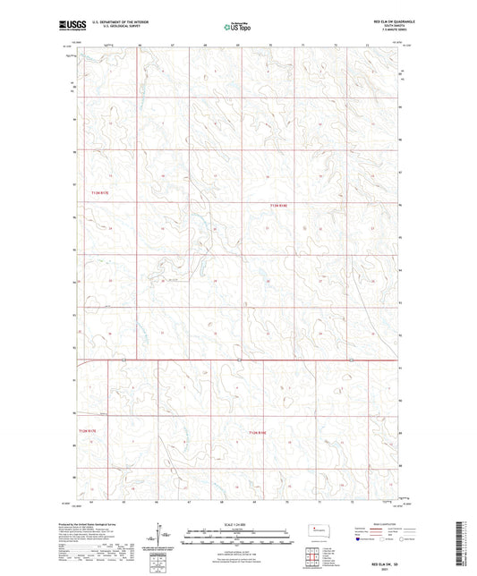 Red Elm SW South Dakota US Topo Map Image
