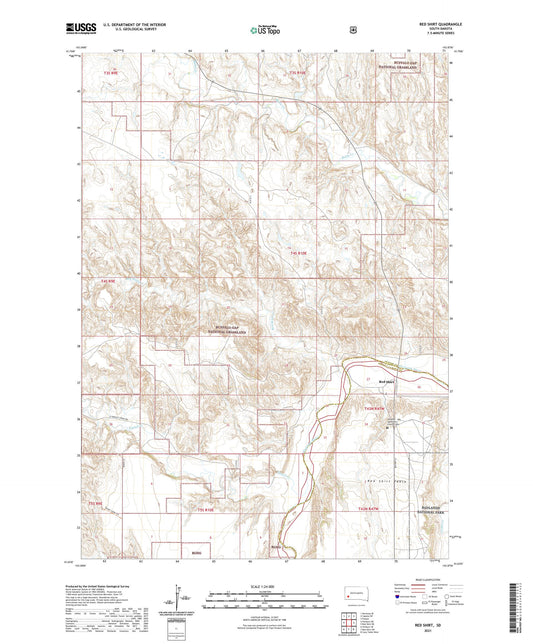 Red Shirt South Dakota US Topo Map Image