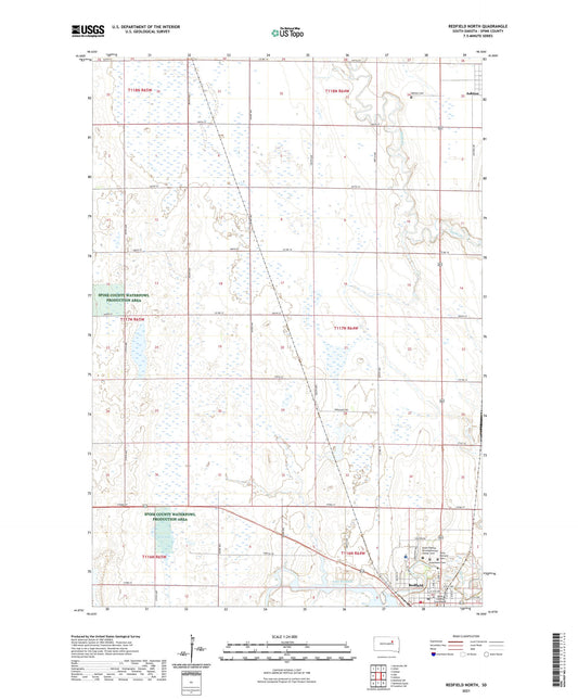 Redfield North South Dakota US Topo Map Image