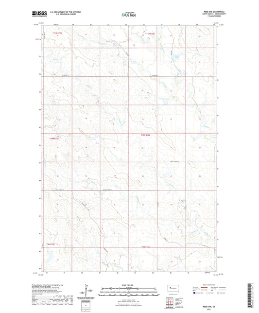 Reed Dam South Dakota US Topo Map Image