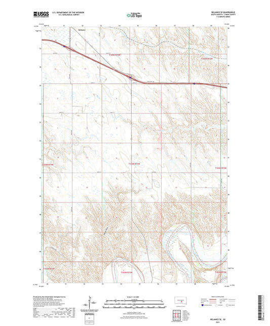 Reliance SE South Dakota US Topo Map Image
