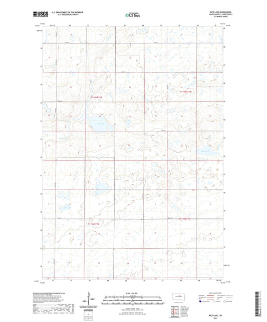 Rice Lake South Dakota US Topo Map Image