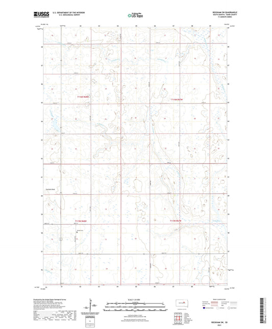 Rockham SW South Dakota US Topo Map Image