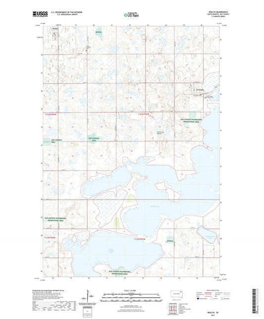 Roslyn South Dakota US Topo Map Image