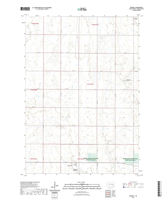 Roswell South Dakota US Topo Map Image