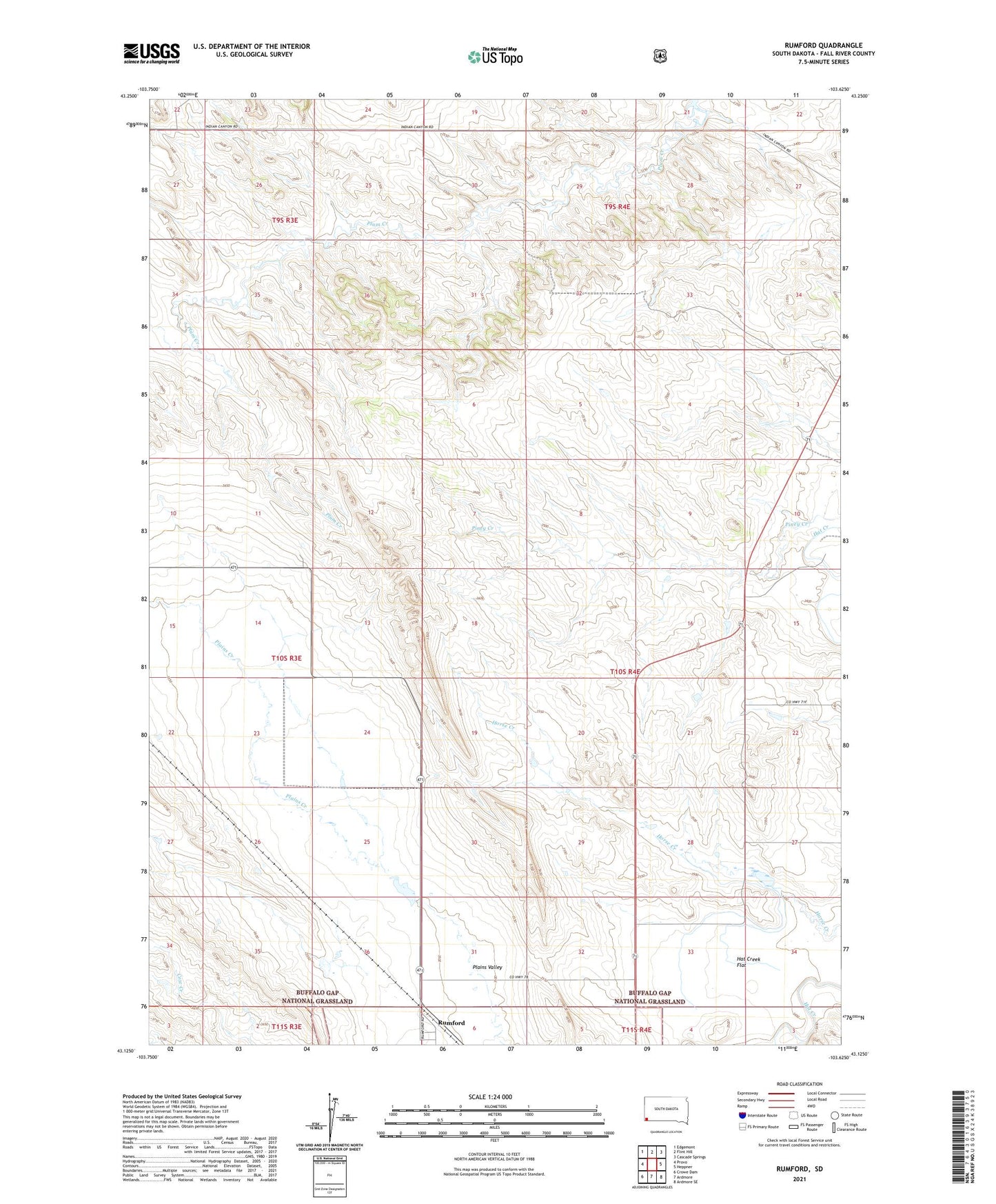 Rumford South Dakota US Topo Map Image