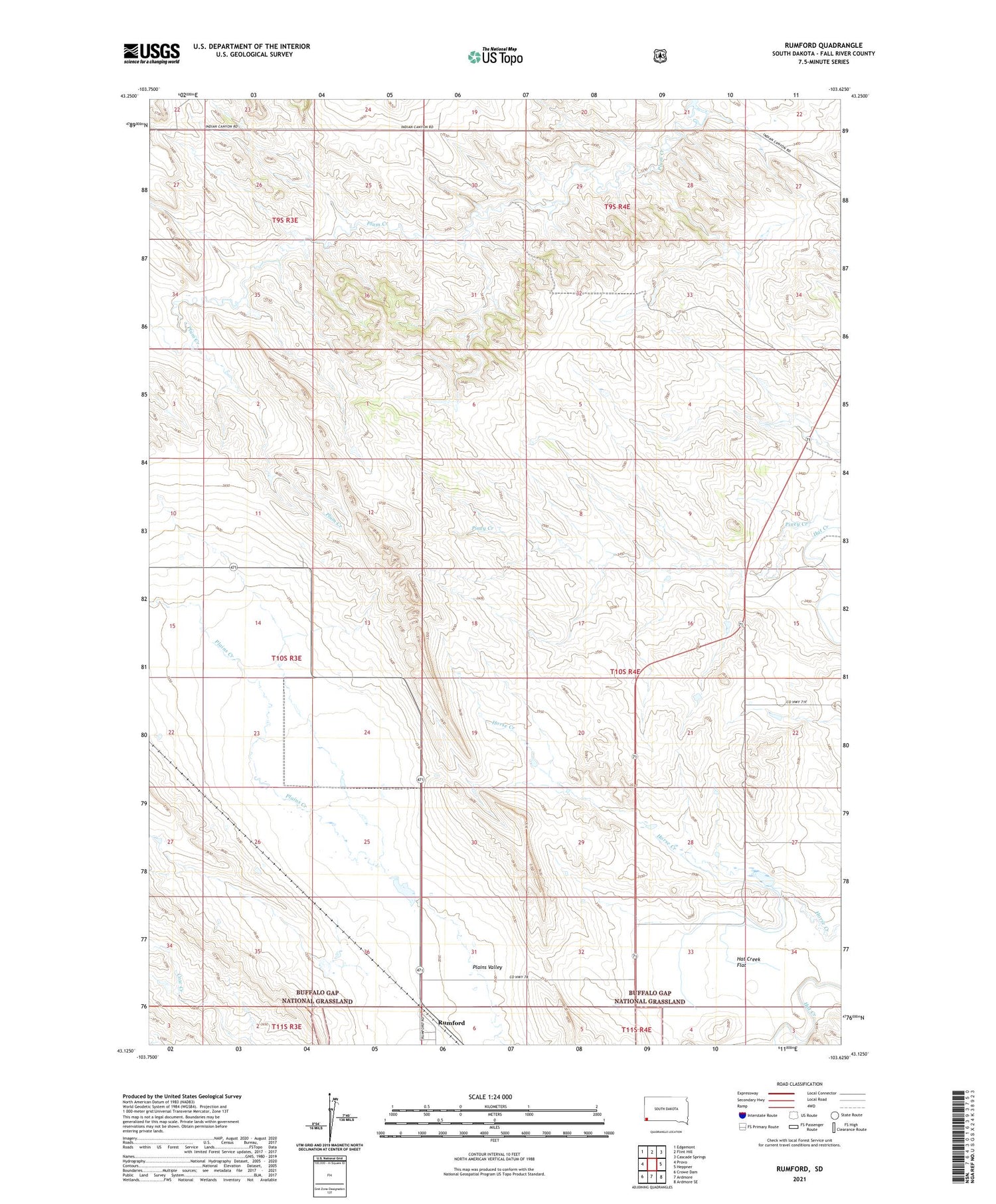 Rumford South Dakota US Topo Map Image