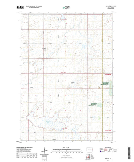 Rutland South Dakota US Topo Map Image