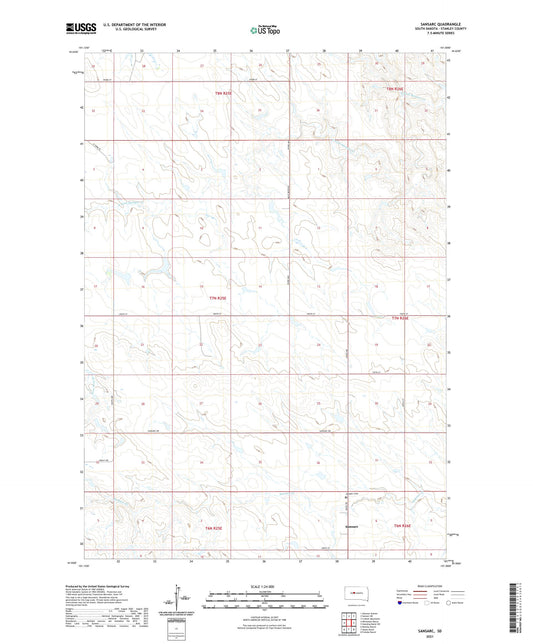 Sansarc South Dakota US Topo Map Image