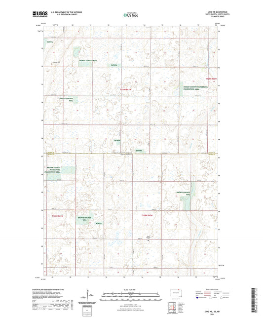 Savo NE South Dakota US Topo Map Image