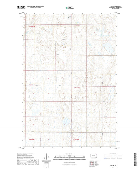 Savo SW South Dakota US Topo Map Image