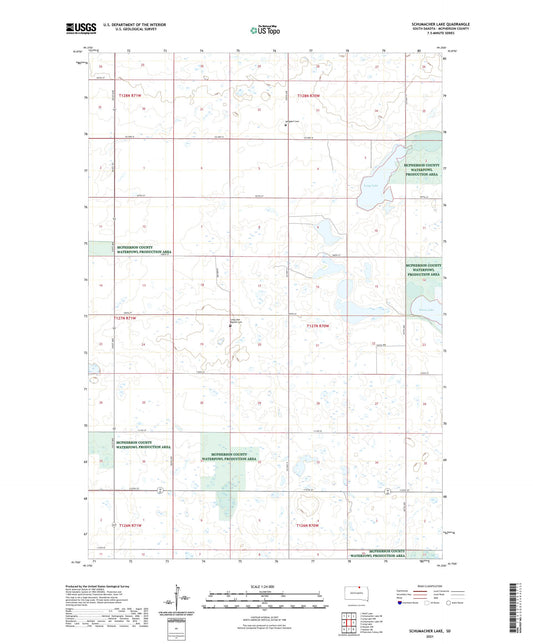 Schumacher Lake South Dakota US Topo Map Image