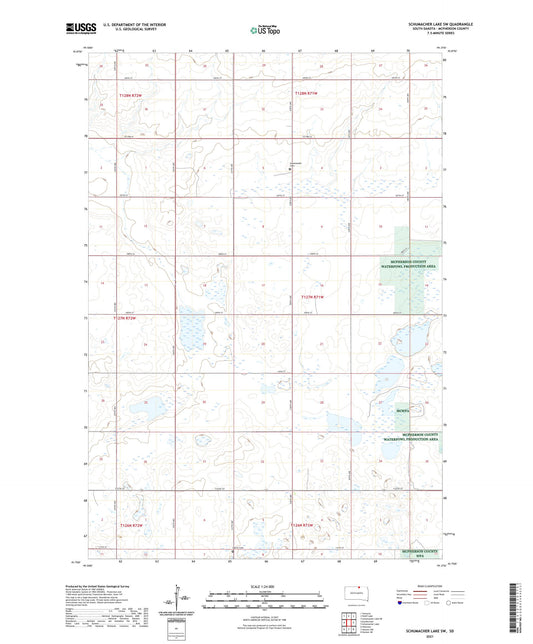 Schumacher Lake SW South Dakota US Topo Map Image